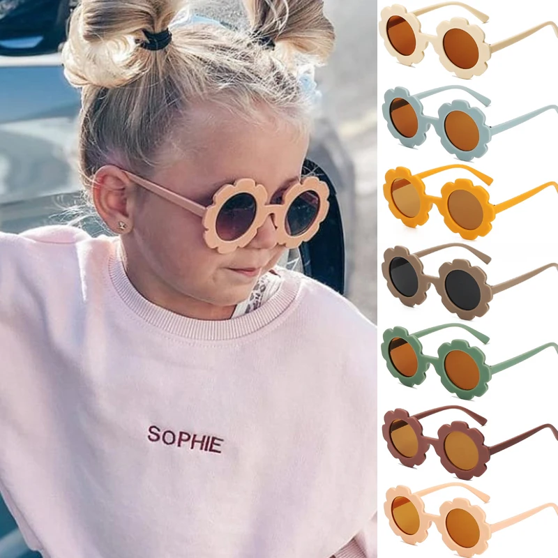Sonnenbrille für Kinder, Motiv: Sonnenblumen, UV400, für Jungen und Mädchen, Kleinkinder, schöne Baby-Sonnenbrille, rund, niedliche Kinder-Outdoor-Brille_voghion.com