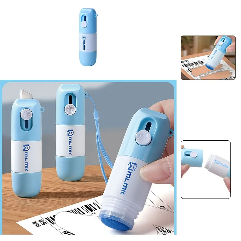 2-in-1 Cute Cat Paw Parcel Box Opener Knife and Thermal Paper Privacy Protector Correction Tool for Express Delivery
