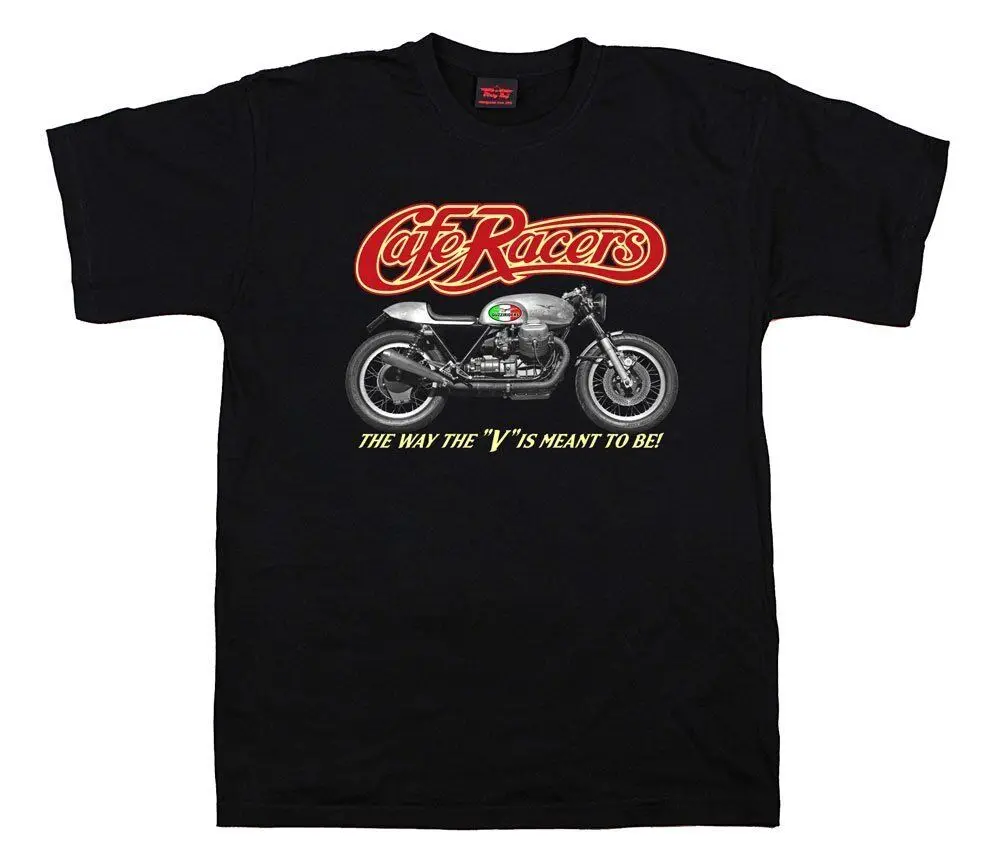 Caratteristica Point Cafe Racers Bikers Moto Moto Guzzi Herren T-Shirt Da Uomo Moto7