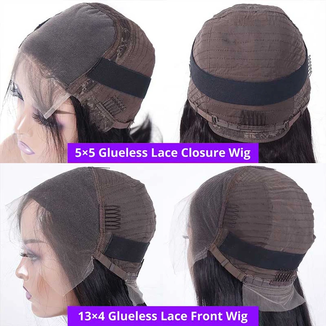 Glueless 5x5 HD Lace Closure Short Bob Wigs Wear and GO 1b27 Ombre Blonde Straight Bob 13x4 HD Lace Front Human Hair Wigs