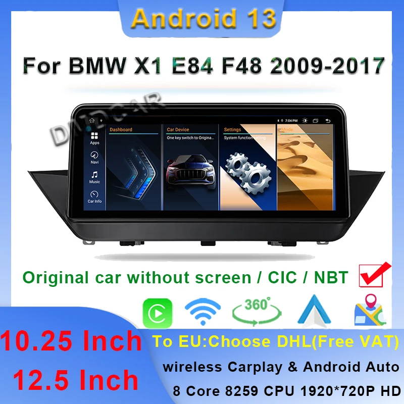 

10.25" 12.5" Android13 8G+128G MT8259 For BMW x1 E84 F48 Car Video Radio Stereo Player GPS Navigation Central Multimedia Monitor