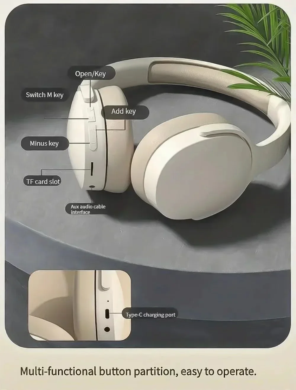 Description Picture 4 of itemNEW Fashion Wireless Bluetooth Headphones Over Ear HIFI Stereo Headsets True Sports With Earphones TF/AUX Music Player with Mic