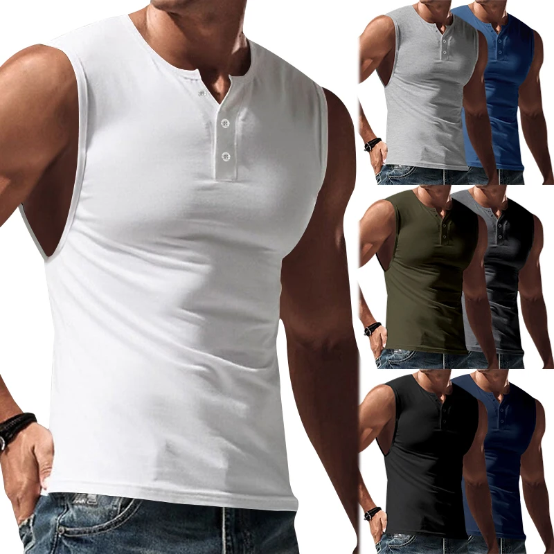 Camiseta-masculina-sem-mangas-europeia-e-americana-colete-esportivo-de ...