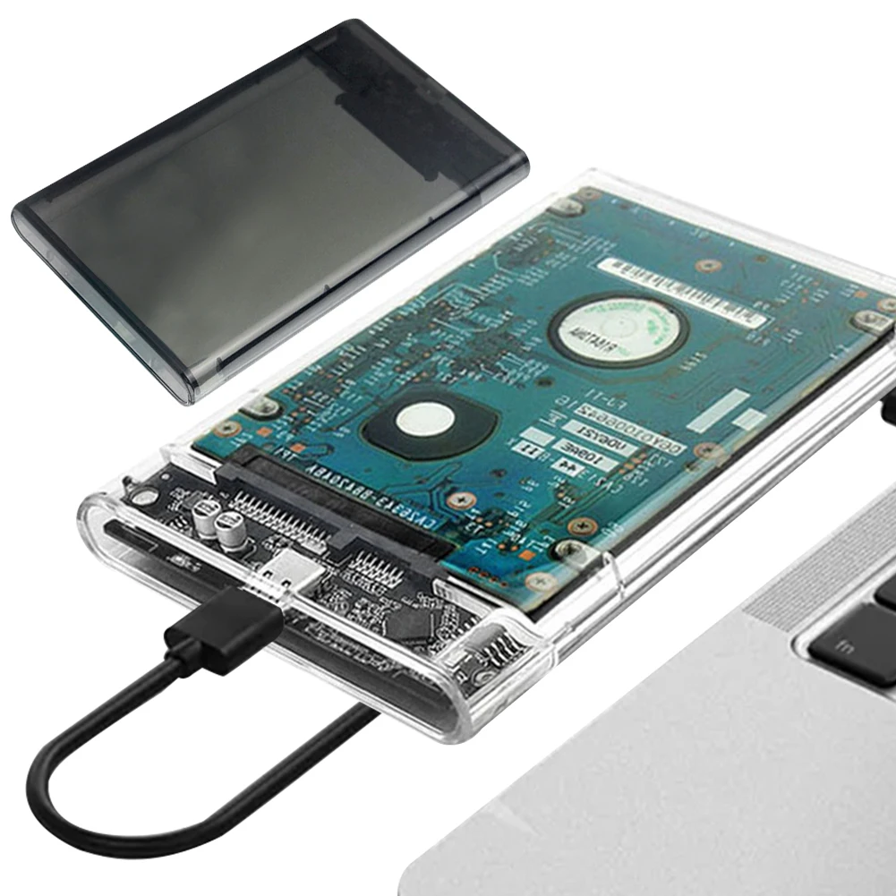 C타입 SATA 모바일 하드 드라이브 케이스, USB-C C USB-A C 케이블, 맥북 노트북 PC용, 5Gbps 하드 드라이브 케이스, 2.5 인치
