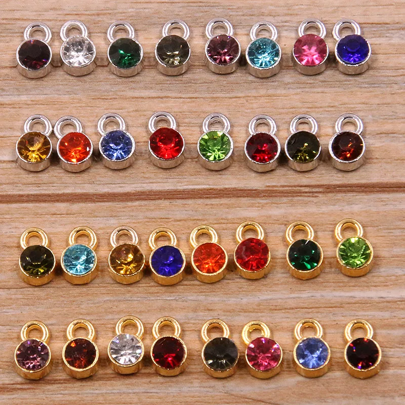 20 pièces de breloques en cristal colorées 16 couleurs 6x9mm, breloques en pierre de naissance et pendentif pour anniversaire, fabrication de bijoux, vente en gros