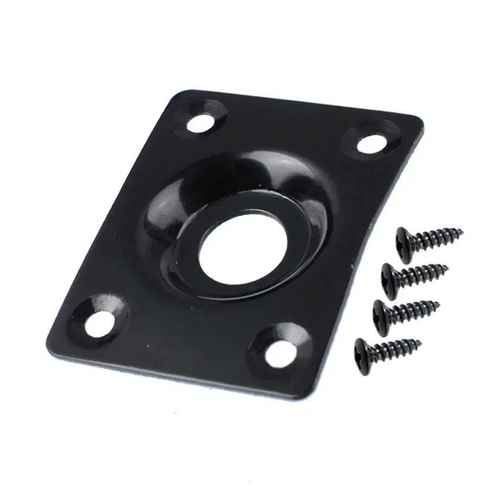 Rectangular Metal Guitar Plate with Matching Screws - Chrome, Black, Gold Finish