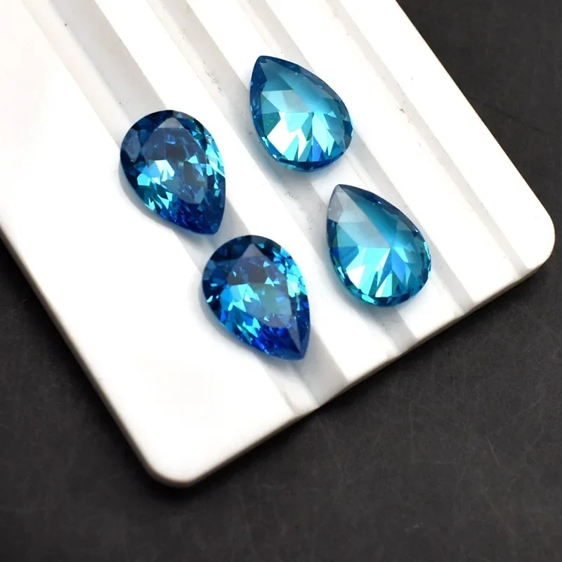 Loose Gemstone Natural Blue Bulk Aquamarine Gems Fine Sapphire Cutting Corundum Stone for Jewelry Handmade Diy Make Ring Pendant