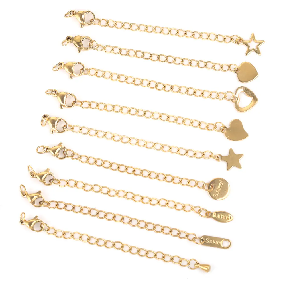 10 stücke Erweiterung Schwanz Kette Mit Hummer Haken DIY Schmuck, Die Entdeckungen Edelstahl Erweitert Schwanz Ketten – Detail 4