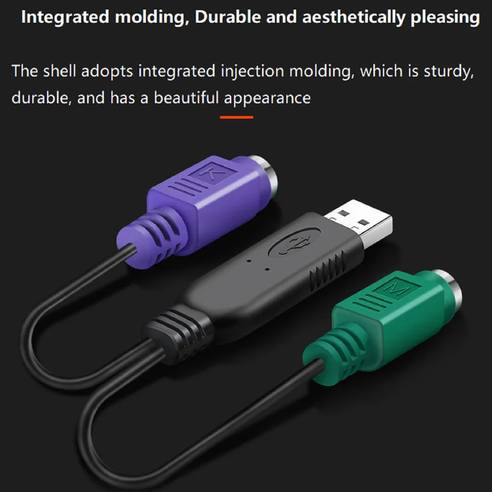 Adattatore USB A PS2 Per Tastiera - Convertitore Viola Plug And Play Per Vecchi PC