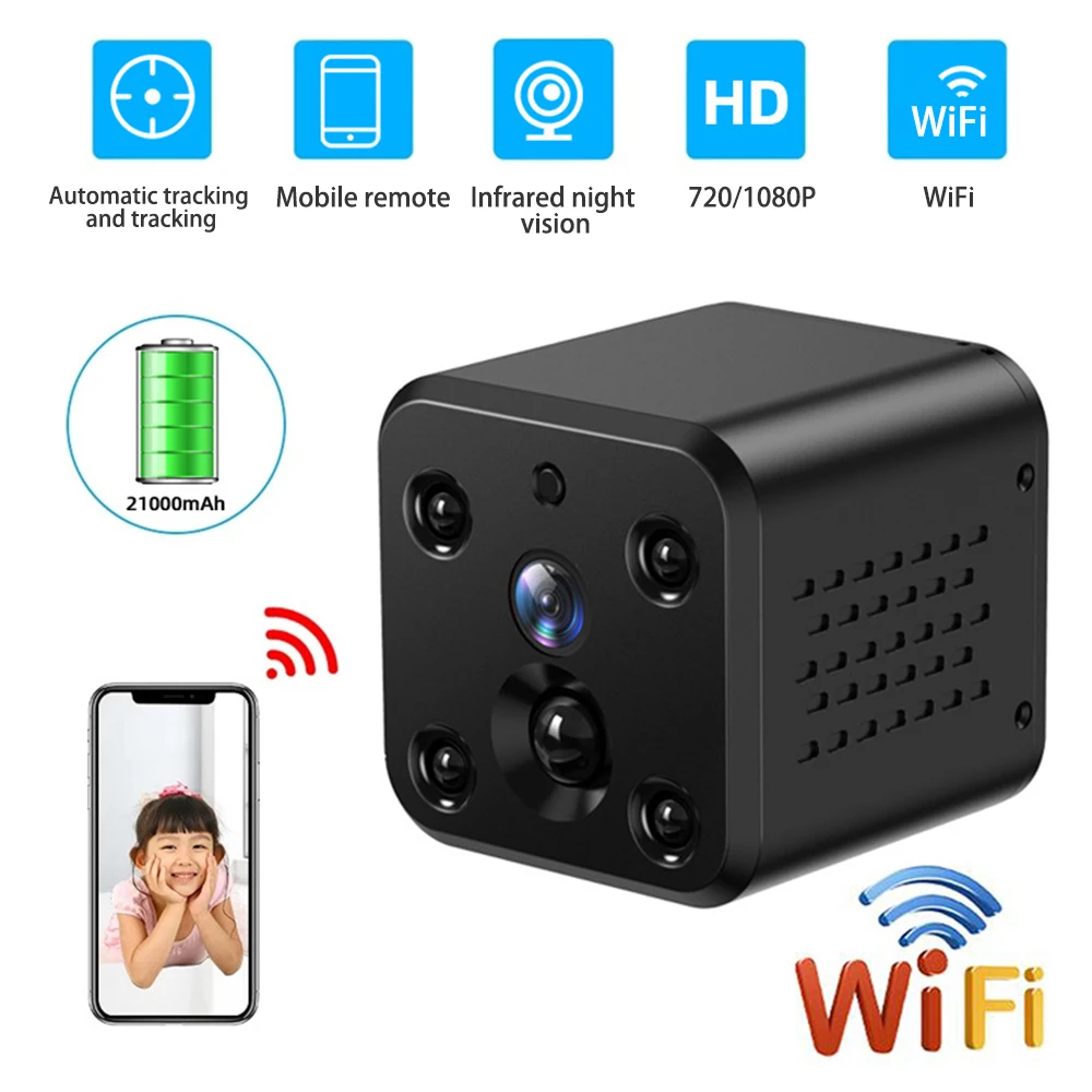 

Mini Camera 4MP Built in 2100mAh Battery IP Video Record IR Night Vision Surveillance Security CCTV Micro Camcorder