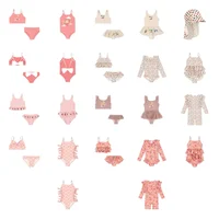 OUYANG&IVAN Kids Swimwear Sets Ss25 Ks New Summer Girls Cute Print Swimming Suits Child Fashion Bikini Sets 1