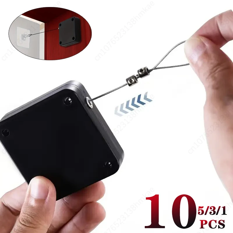 No Punching Automatic Door Closer Pull Cord Tension or Adjustable补虚{