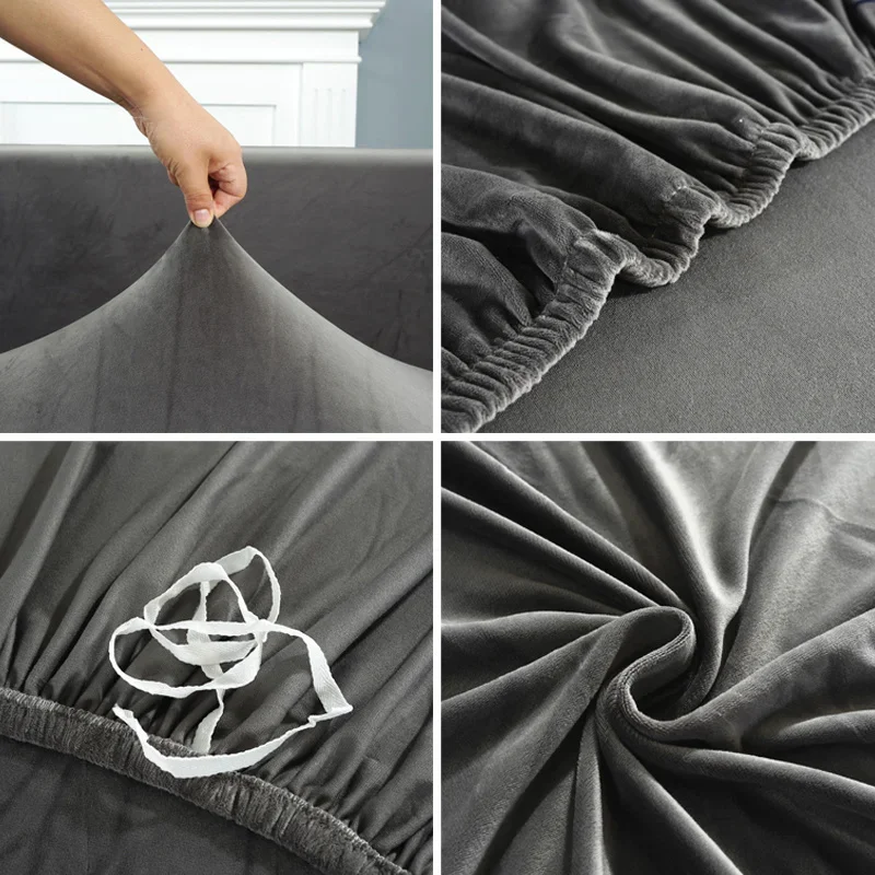 Sofa Cover Velvet Thick Elastic 1/2/3/4 Seater Sofa Cover for Living Room L Shaped Corner Couch
