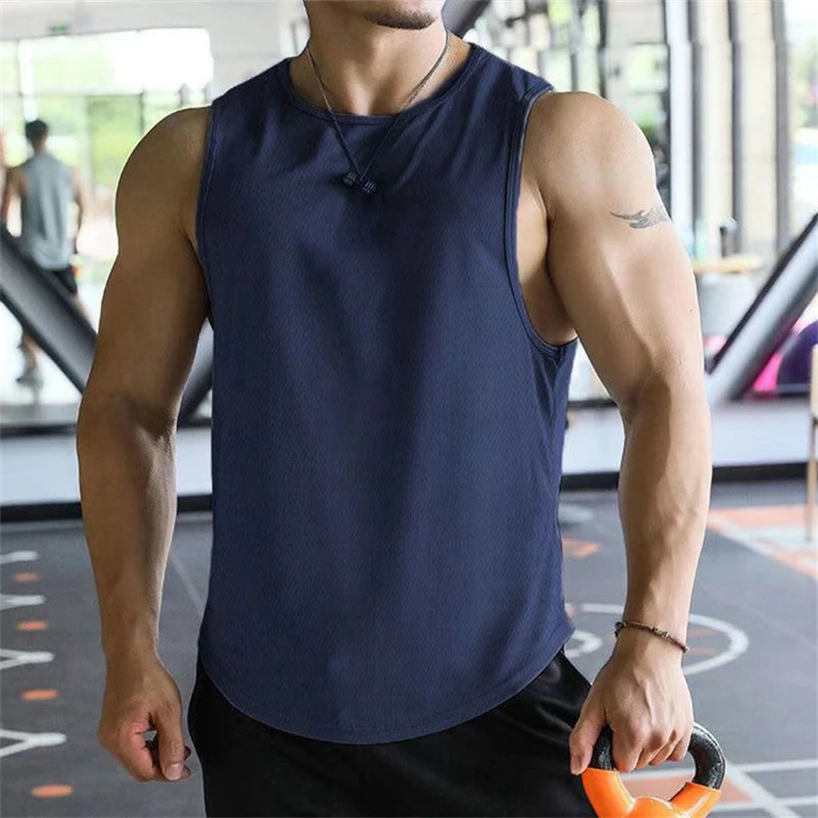 Polyester Mesh Tank Tops for Men Quick Dry Breathable Fitness