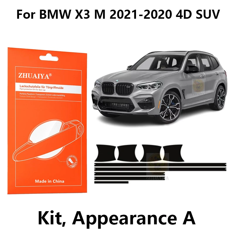 

Защитная пленка ZHUAIYA для красок дверной ручки, ТПУ PPF для BMW X3 M 2021-2020 4D SUV, автомобильные аксессуары