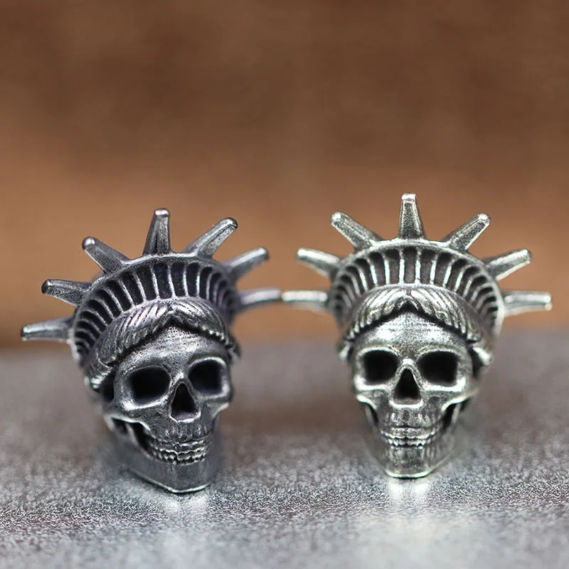 Скульптура с головой черепа свободы, латунные бусины для ножа, для повседневного использования, для улицы, сделай сам, плетеный Паракорд ручной работы, шнурок, подвески, аксессуары, подвески в стиле ретро