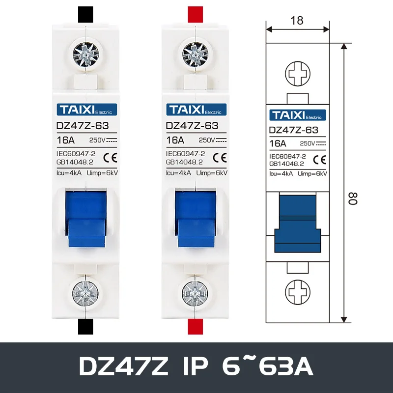 TAIXI Solar fotovoltaico interruttore di circuito DC interruttore fotovoltaico MCB DC250V 500V 1000V 16A 32A 40A 50A 63A interruttore aria 100A 125A - immagine 2