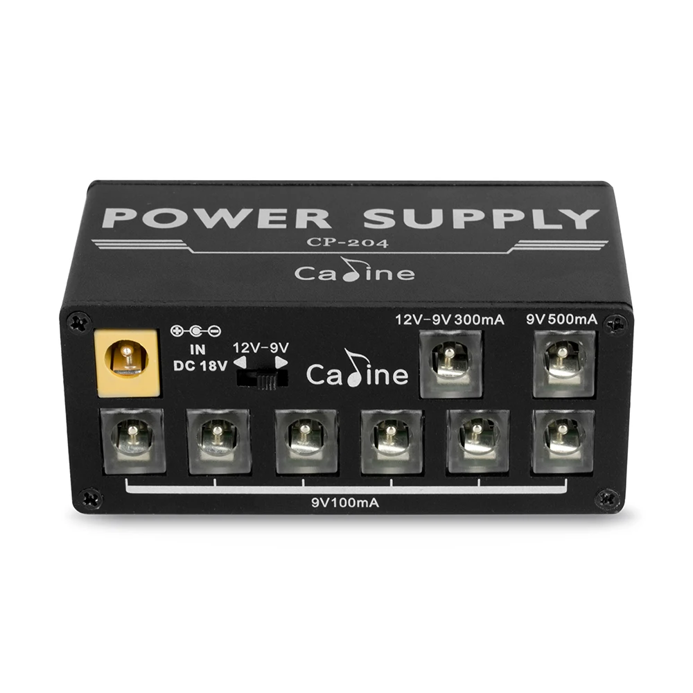 

Caline CP-204 Guitar Pedal Power Supply 8 Isolated Outputs Anti-interference 18W Different output Guitar Effect power Mini Size