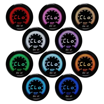 52mm Boost Water temp Oil temp Volt Vacuum Tachometer EGT Air fuel ratio Oil pressure Gauge 10 Color Car Meter 1