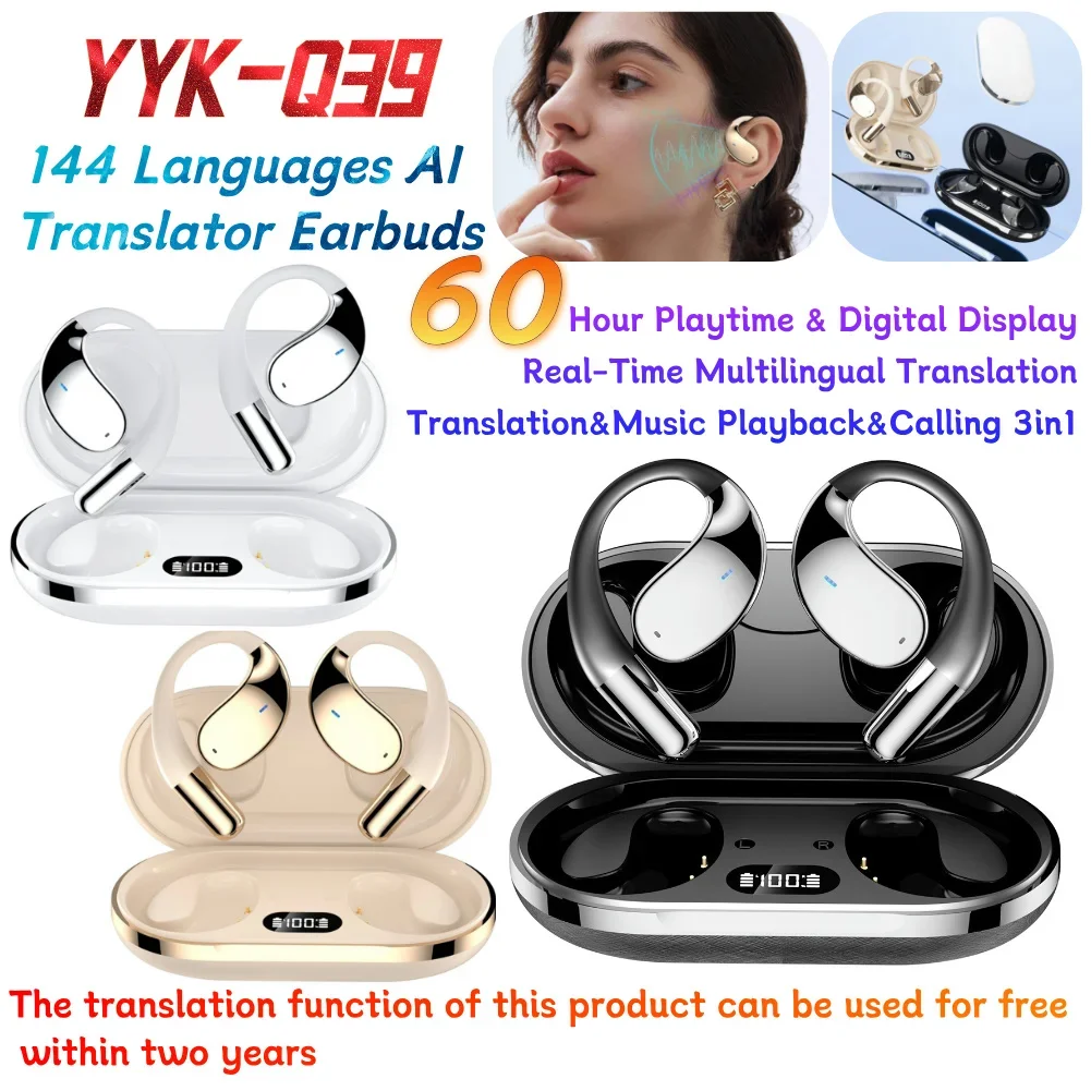Translation Earbuds Real Time 144 Languages Ai Translating Earbuds Headphones AI Translator for Travel Business Learning