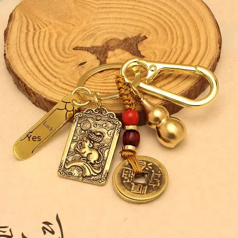 Wu God of Wealth Zhao Gongming-zodiac rat + yellow rope five Emperor money + gourd + fortune order + alloy buckle