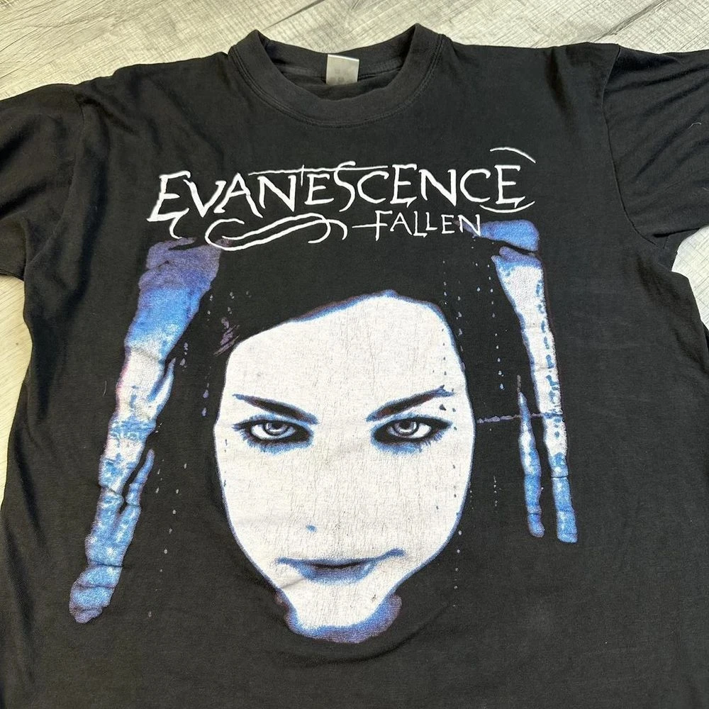 Retro 2003 Evanescence Fallen Band Black T-shirt with Print