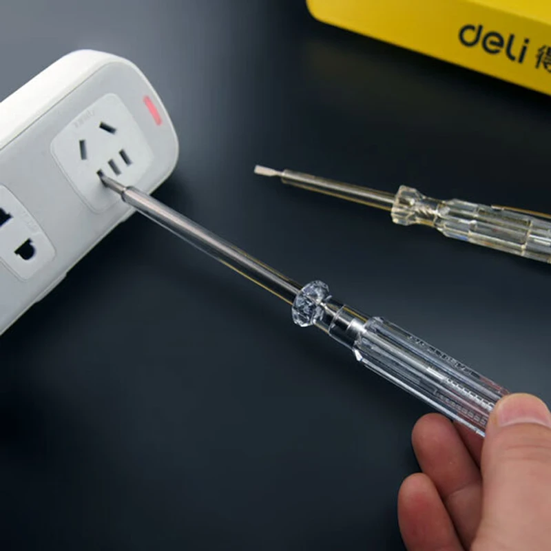 델리 전기 테스트 펜 원워드 비트 드라이버 비접촉 유도 지능형 전압 표시등 테스터 펜 도구