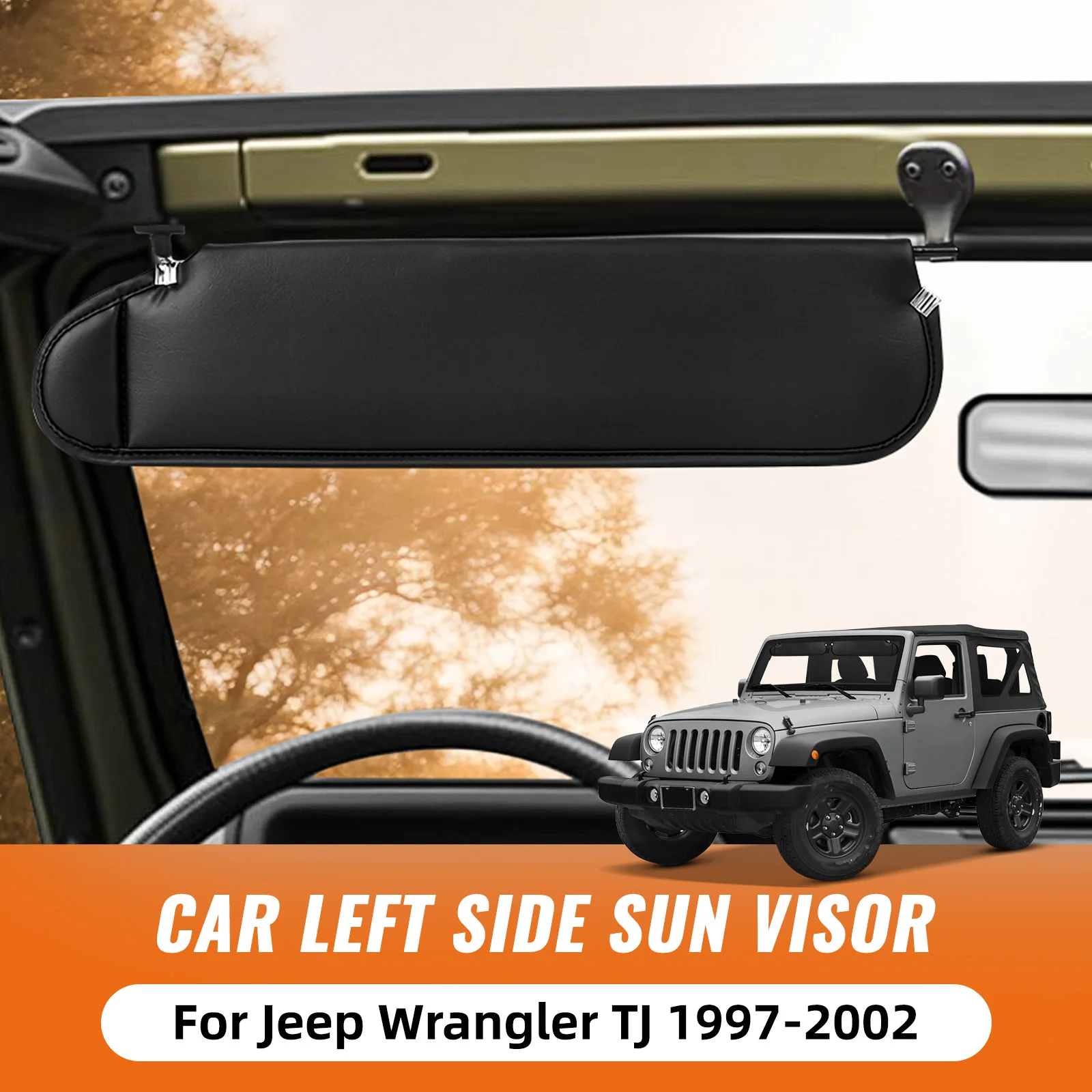 車のインテリアサンバイザーブラックサンシェード左右運転席助手席側