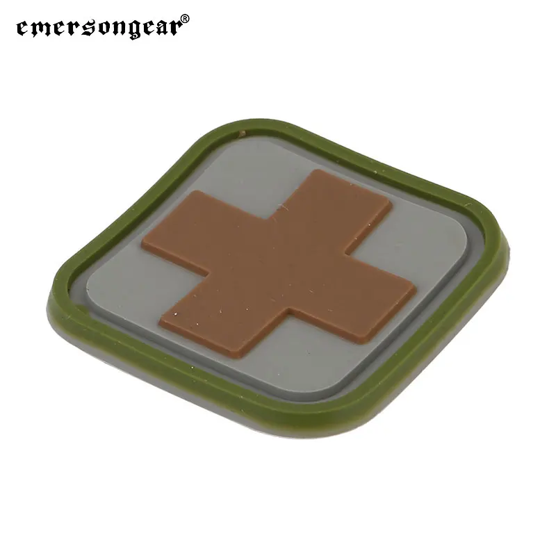 Emersongear Tactical Medic Square 1inch PVC Patchs Morale Badge Emblem Sticker For Airsoft Sports Pouch Hunting Outdoor EM5552