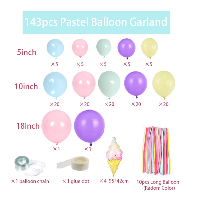 143 stücke Eis Partei Luftballons Bogen Girlande Macaron