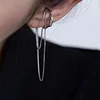 Goth Gold Silver Color Letter C Earcuff Tassel Chain Ear Cuff Fake Piercing Faux Earrings for Women Korean Fashion Clips Jewelry 1