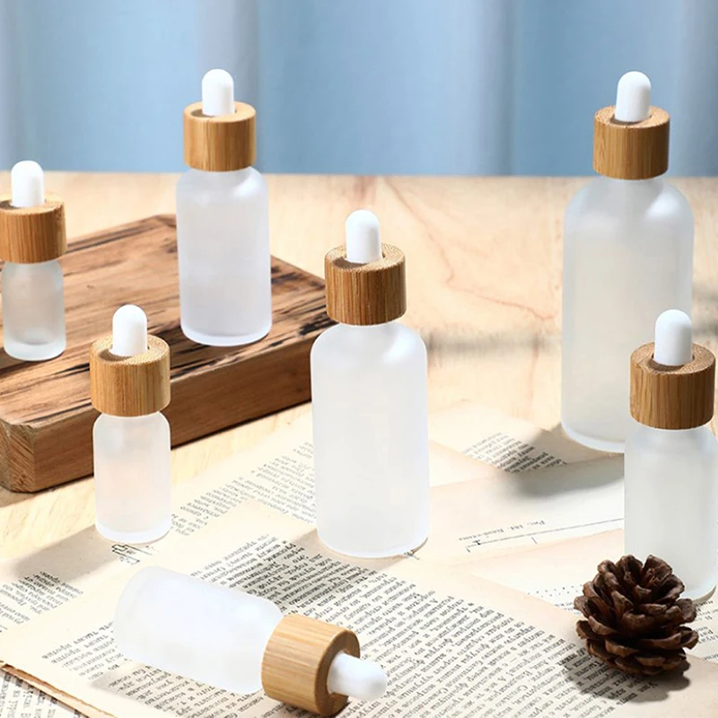 

1PC 5-100ml Frosted Clear Glass Dropper Bottle Dispenser Vials Essential Oil Dropper Bottle Empty Cosmetic Packaging Container
