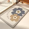 Diatom Mud Absorbent Bathroom Doormat Irregular Flower Pattern PVC Floor Mat Creative Art Bathroom Door Carpet Non-slip Foot Mat 5