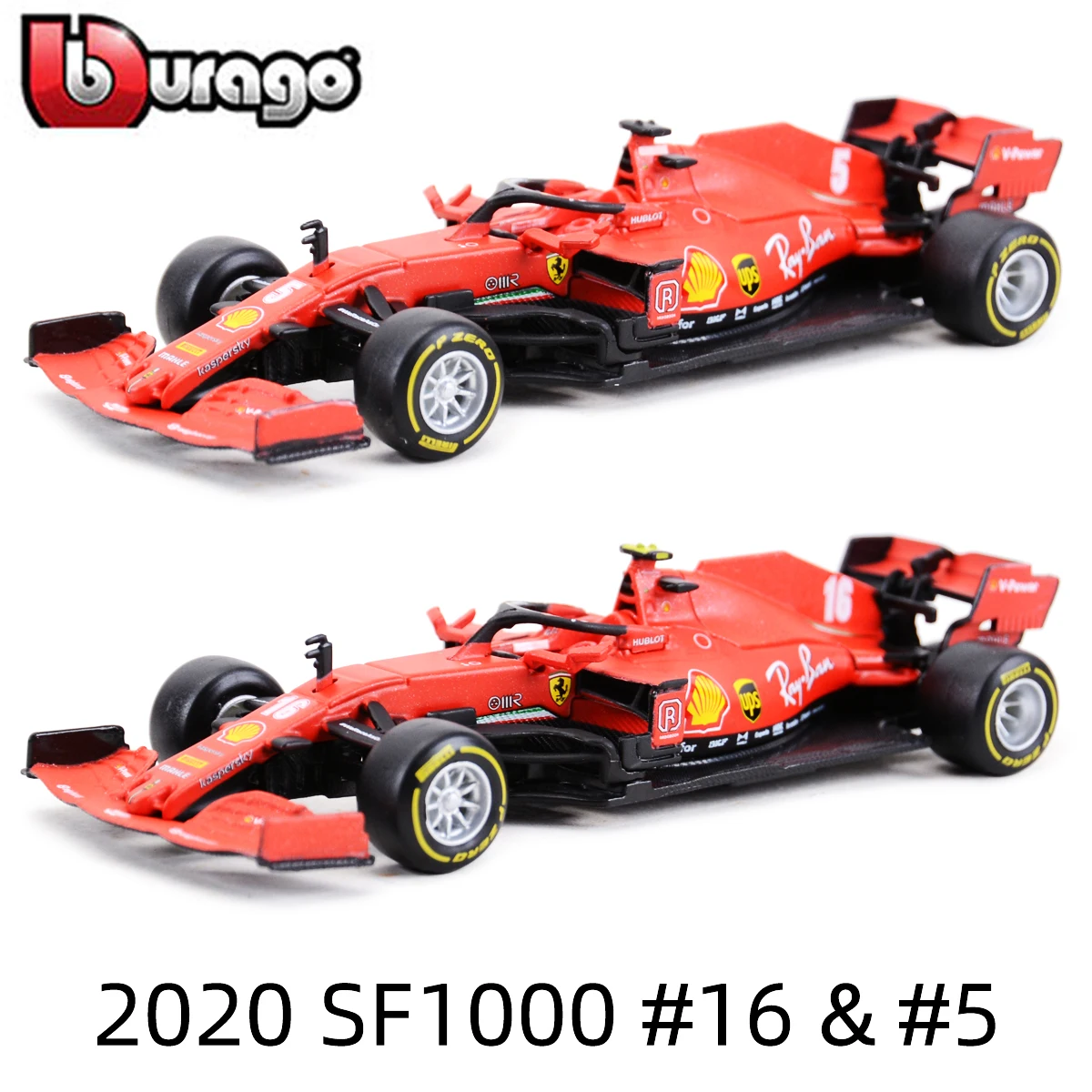 Гоночный Автомобиль Bburago Ferrari 2020 SF1000 #16 #5 SF90 SF71H SF16H #7 F1, модель автомобиля из сплава под давлением