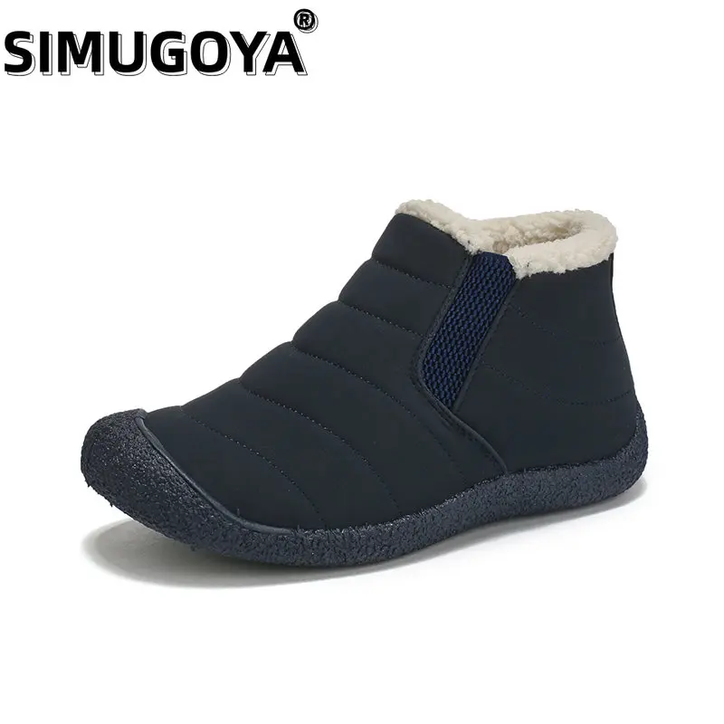 

SIMUGOYA Boots winter women's boots non-slip waterproof unisex snow boots and ankle boots warm cotton shoes Botas De Mujer 36-46