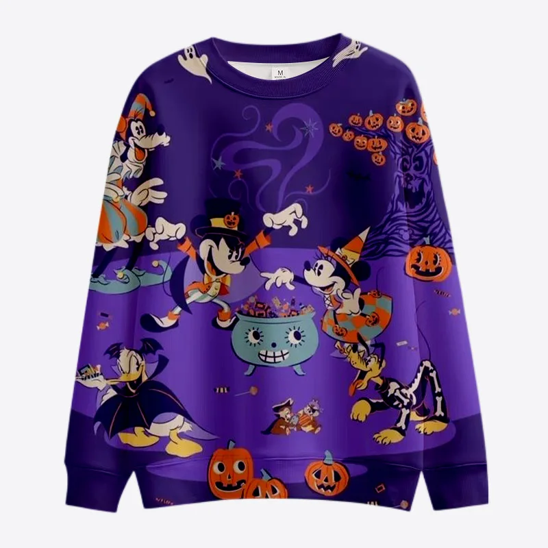 

Disney Minnie and Mickey Crew Neck Sweater Girls 2022 Spring and Autumn Loose Korean Style Mother and Daughter Tops