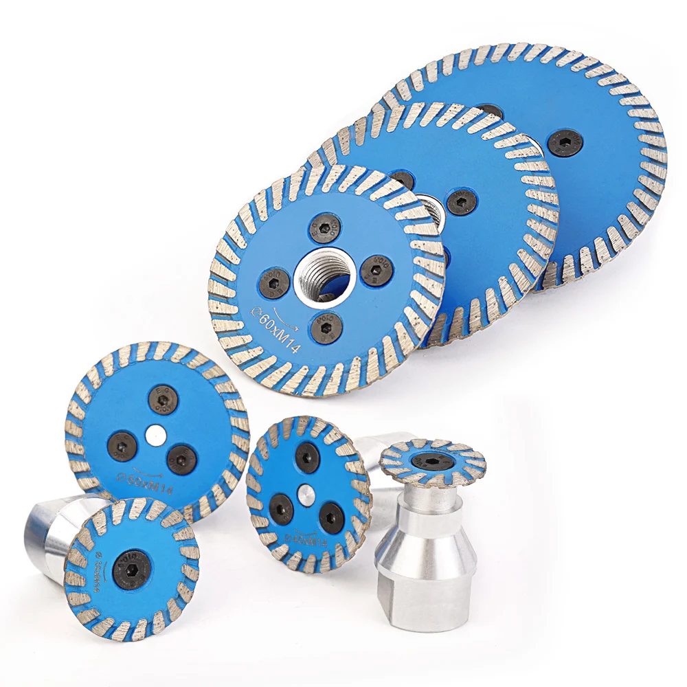 Mini Diamond Saw Blade with Removable Flange - Turbo Cutting Disc for Granite, Marble, Stone, and Concrete