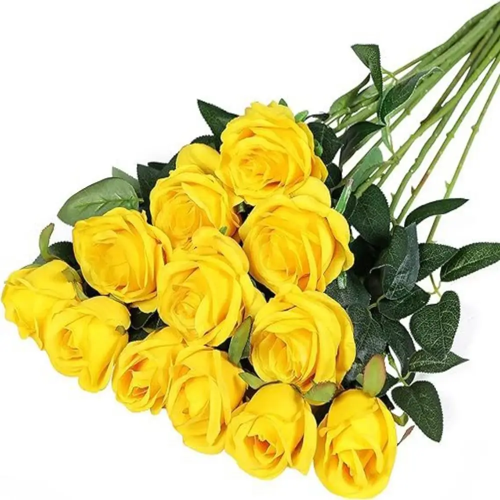 Nachttisch-Dekorationen Rote Rosen DIY Blumenarrangement Braut Künstliche Seidenblumen Bunte Kunstblumen-Bouquets