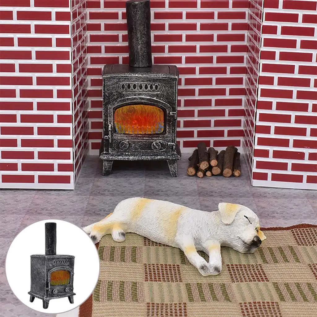 1:12 Miniature Fireplace Rectangle Electric Red Light Simulation Glowing  Embers Living Room Dollhouse Furniture Scenes Decor - Doll Houses -  AliExpress
