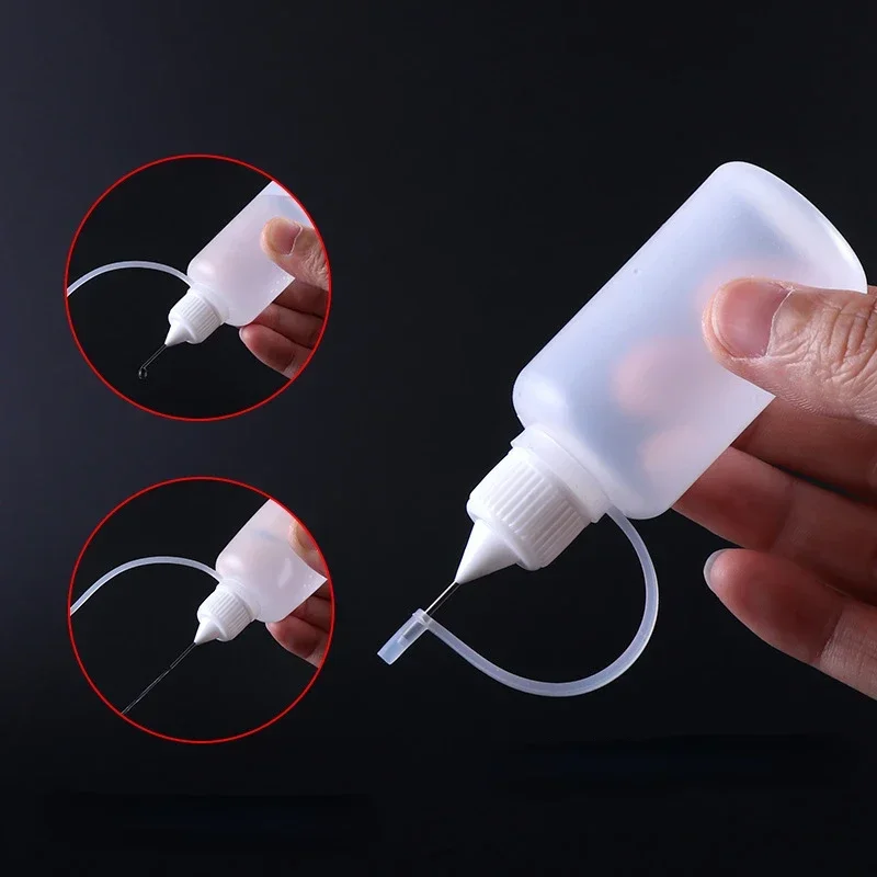 2Pcs Art Squeeze Plastic Bottle Dispensing Needle Sealing Cap Bottle Needle Tip Glue Liquid Dispenser Applicator glue applicator bottle