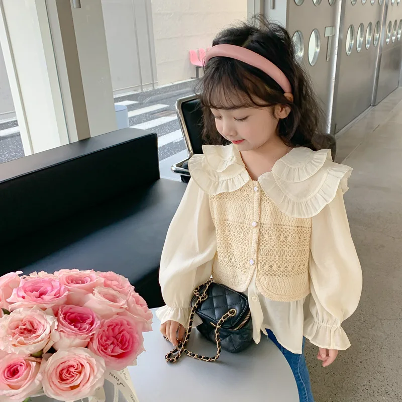 

Girls' Shirt 2024 Spring New Children's Clothing Children's Clothing Fashionable Spring Top Fake Shirts