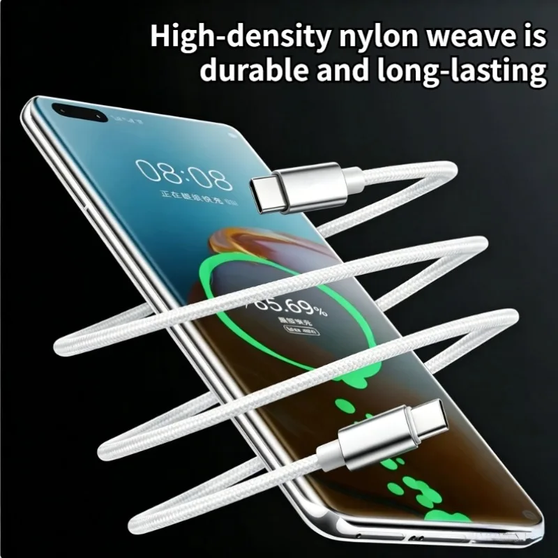 High-Speed Nylon Braided USB-C Fast Charging Cable - 60W 5A, Available in 1m and 3m Lengths