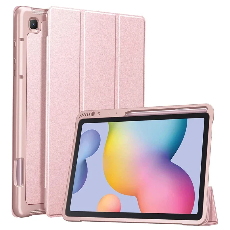 Capa Fina para Samsung Galaxy Tab s6 Lite Capa Inteligente com Suporte para Lápis Suporte Tri-fold 10.4 2023 2023 P610 P615 P613 P619
