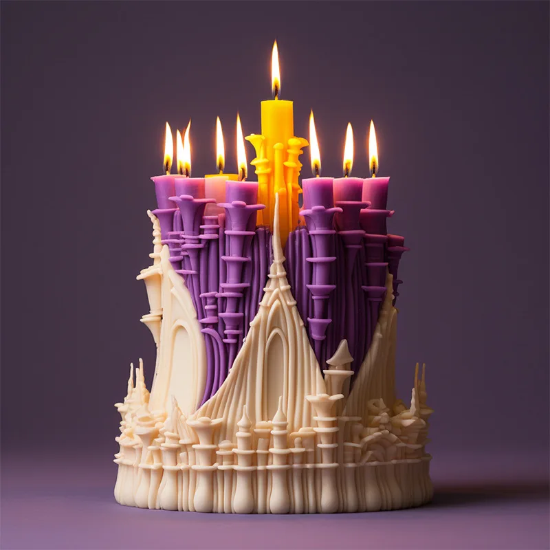 3D DIY Castle shaped candle silicone mold fairy tale castle house cake chocolate silicone mold resin gypsum