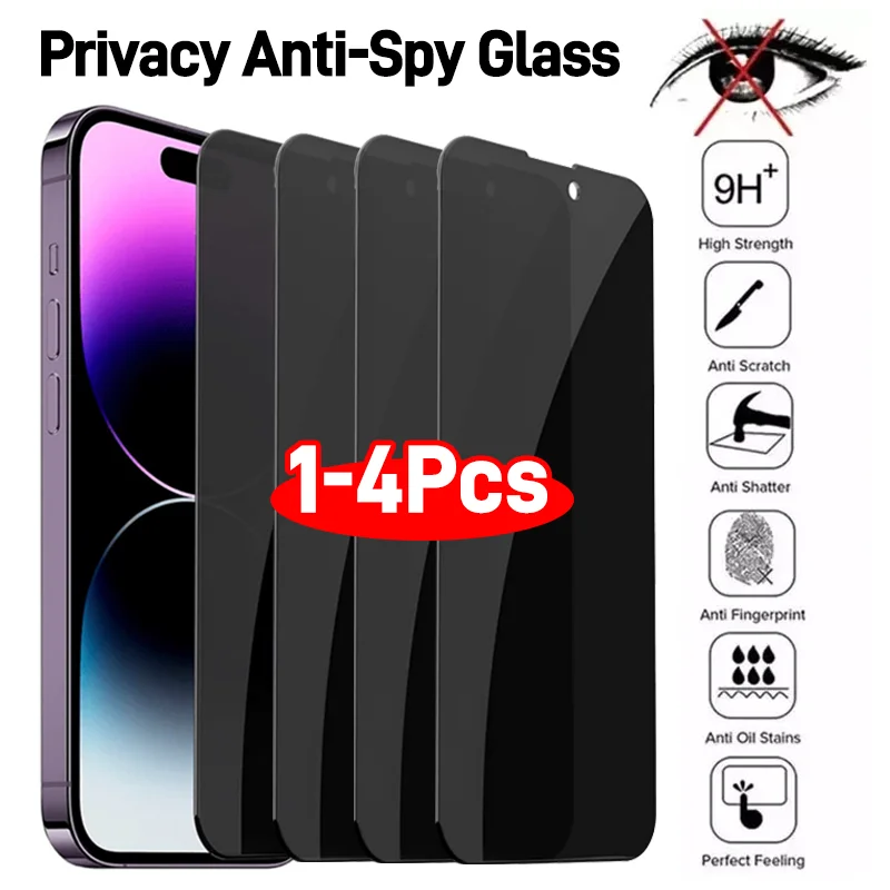 

1-4 шт., защитные пленки для экрана iPhone 15 14 11 13 12 Pro Max Mini 7 8 Plus