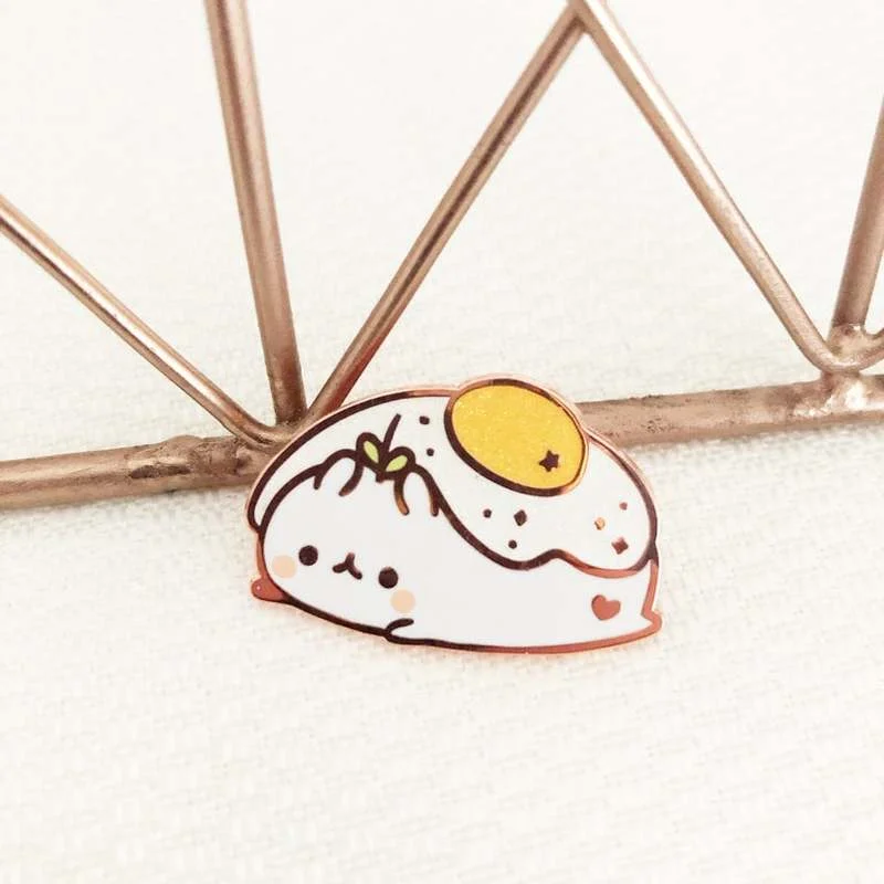 

Cute Glittery Lazy Egg Rabbit Enamel Pin