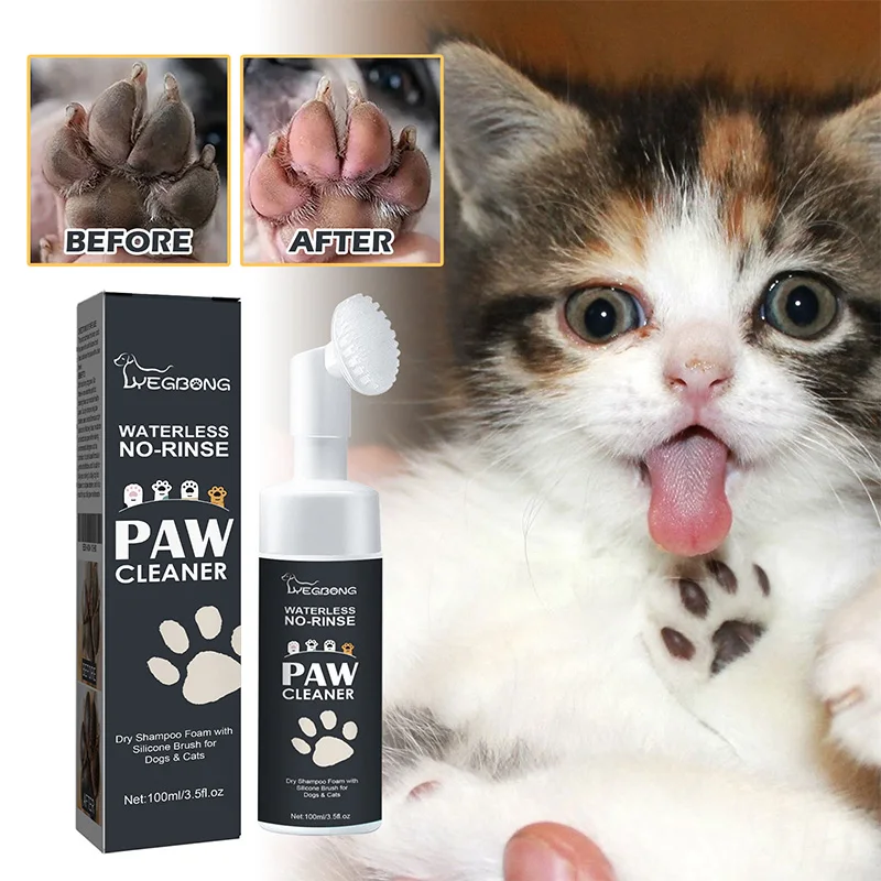 Pet Paw Cleaner 100ml Dog And Cat Paw Sterilize Deep Cleaning Foot Pad Care Agent Waterless No-rinse Cleaner Plant-based