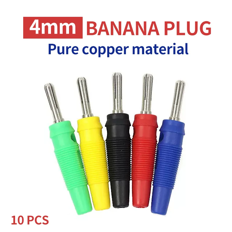 

10PCS 4mm Banana Plug (Plug + Socket Connector) Binding Post Lantern Plug Male Female Pair Terminal Breadboard Socket