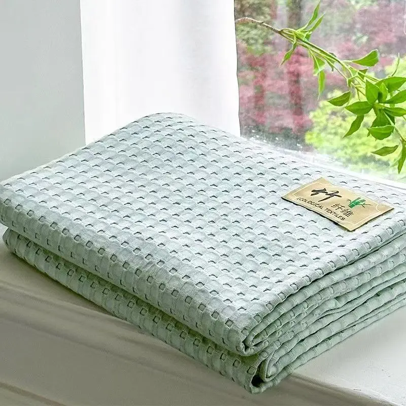 100% 대나무 섬유 담요 냉각 항균 수건 이불 어린이를위한 여름 솔리드 컬러 침구 싱글 더블 침대 담요