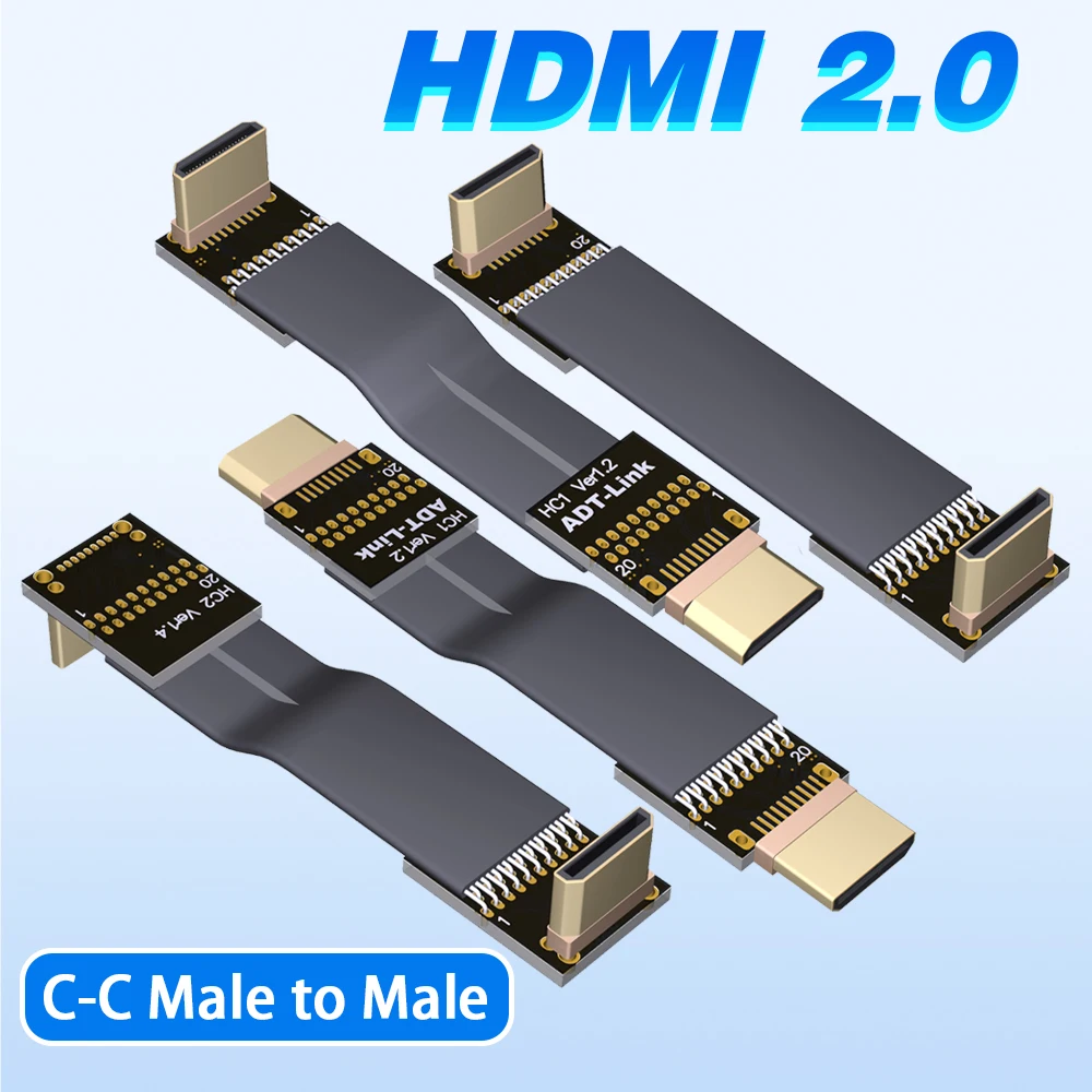 Compatibile Con Hdmi, Cavo A Nastro Fpv Hdmi Tipo C Ffc Connettore Pcb Mini Hdmi Da 90 Gradi 20Pin Maschio A Maschio Cavo Di Prolunga Piatto Fpv